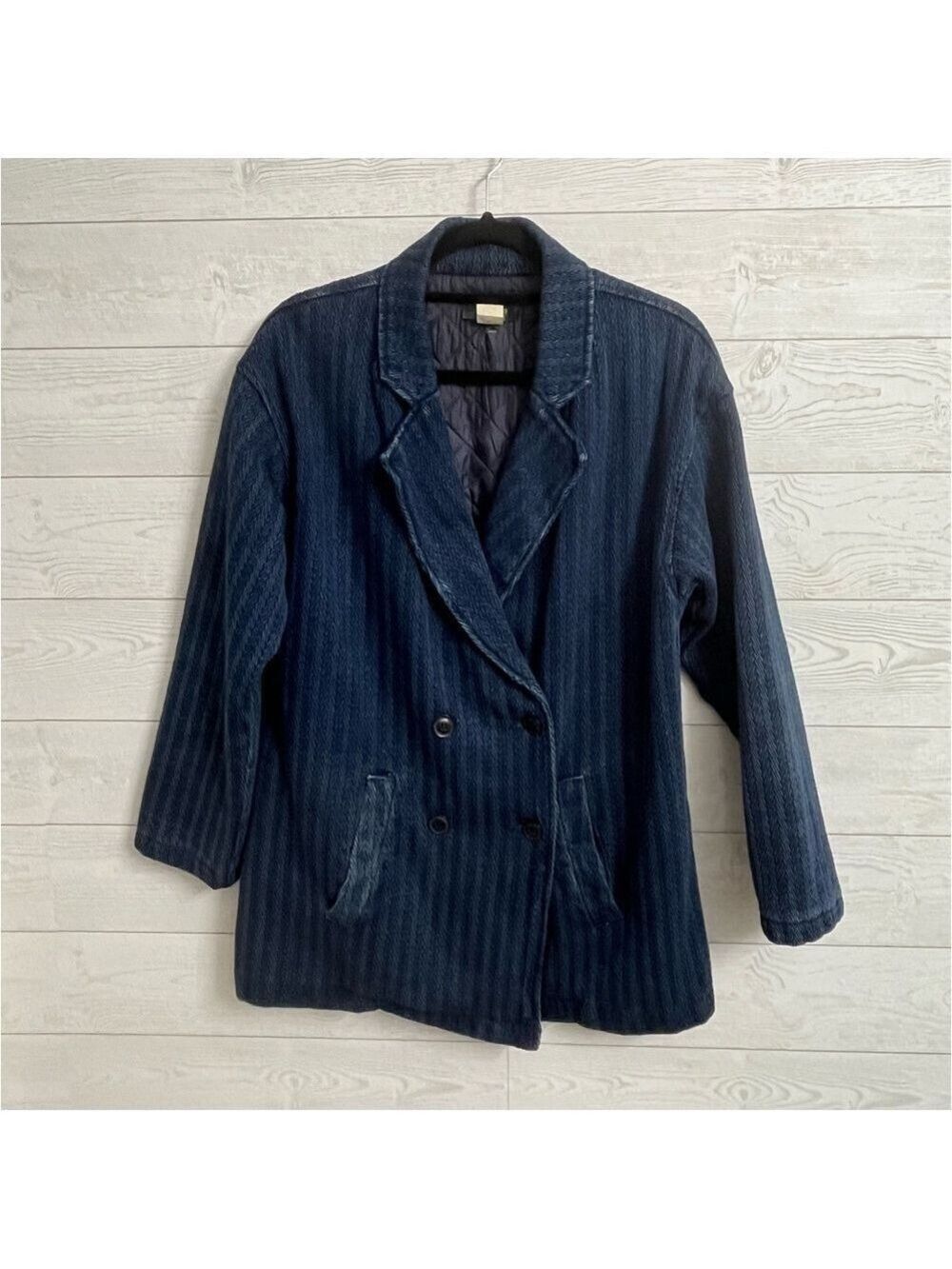 Fury Women’s Blue Denim Double Breast Jacket. Size L